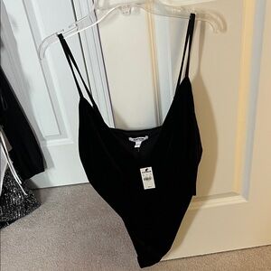 Elegant Black Velvet Women's body suit